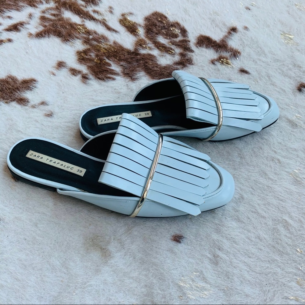 Zara Fringe Loafer Slides